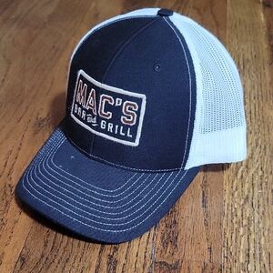 Mac's Bar and Grill Black and White Trucker Hat